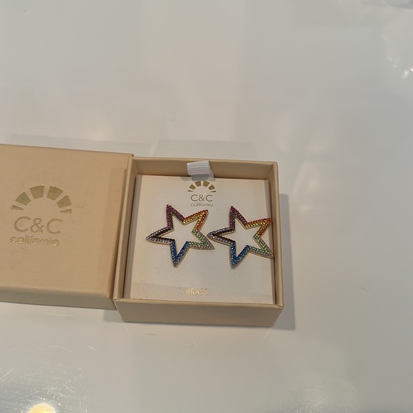 COPY - C&C California Jewelry | C&C California Rainbow Crystal Star Earrings - Picture 3 of 4